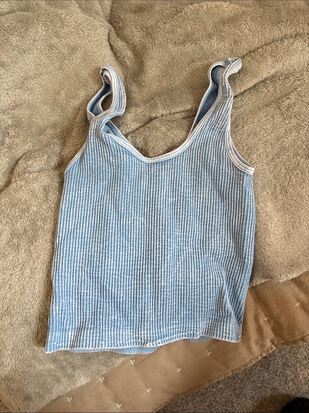 Soft Ribbed Blue Tank Top - Women